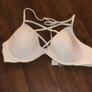 White cross back swim top